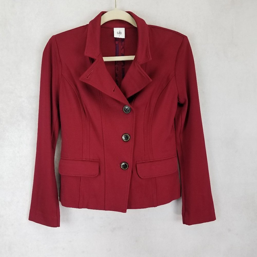 NEW Cabi Rhubard Outing Blazer Ponte Knit Suit Jacket Preppy Career Chic 0 #3175
